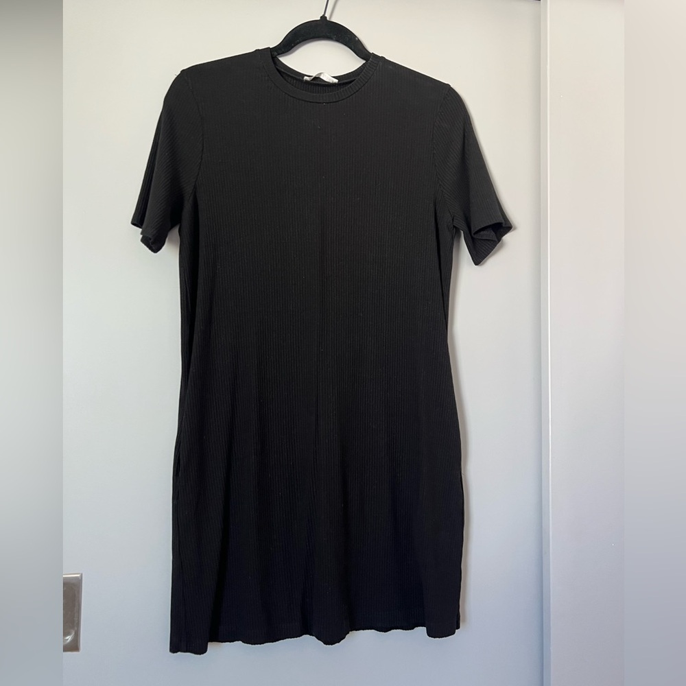 Reformation Black Ribbed Dress